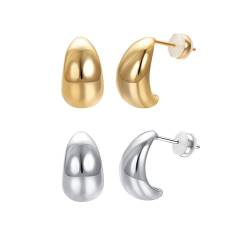 Vissen 2 Ohrringe Set Dupes Ohrringe Damen Klobige Creolen Silber Teardrop Ohrringe Ohrringe Vergoldet Modeschmuck von vissen