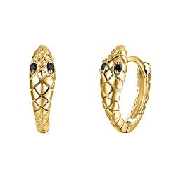 Vissen Schlangenform Kreis Ohrringe Damen Creolen Silber 925 Gold Nobel Serpentin Schmuck Antiallergische Ohrringe Mädchen von vissen