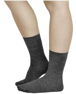 vitsocks Damen Merinosocken 80% MERINO Wolle warm weich (3x PACK) einfarbig, grau, 35-38 von vitsocks