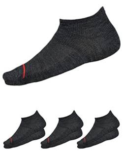 vitsocks Damen Merinowolle Sneakersocken dünn atmungsaktiv (3 PAAR) alle Jahreszeiten, Schwarz, 35-38 von vitsocks