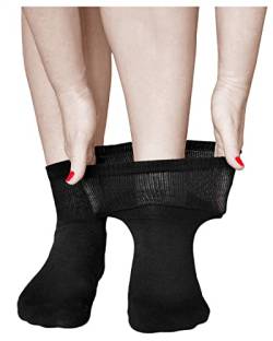 vitsocks Damen Merinowolle bequeme Socken Komfortbund (3x PACK) für müde kalte Füße, Schwarz, 35-38 von vitsocks