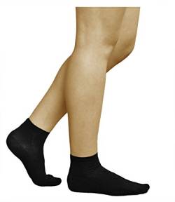 vitsocks Damen SILBER-Baumwolle Knöchelsocken antibakteriell (3x PACK) empfindliche Füße, schwarz, 39-42 von vitsocks