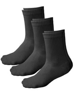 vitsocks Damen Sport Socken BAMBUS Retro Tennissocken unifarben (3x PACK) gepolstert atmungsaktiv, 3x Schwarz, 39-42 von vitsocks