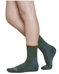 vitsocks Damen Wandersocken MERINO Wolle mit Polsterung, warme Trekking Socken Anti-Blasen, grün-grau, 35-38 von vitsocks