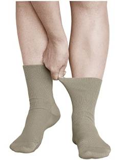 vitsocks Damen lockere Socken ohne Gummibund 98% Baumwolle (3x PACK) Weich, kein Druck, Beige, 35-38 von vitsocks