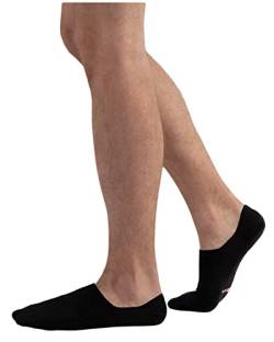 vitsocks Herren Füßlinge Sneaker Socken unsichtbar 98% Baumwolle (4 PACK) Silikon Ferse, Schwarz, 43-46 von vitsocks