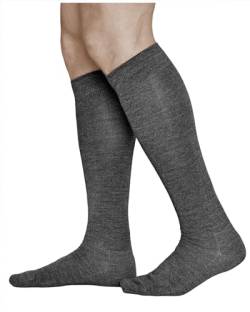 vitsocks Herren Kniestrümpfe 80% MERINO Wolle warme lange Socken weich atmungsaktiv Winter, grau, 39-41 von vitsocks