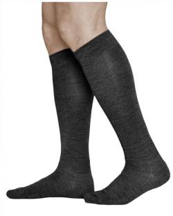 vitsocks Herren Kniestrümpfe 80% MERINO Wolle warme lange Socken weich atmungsaktiv Winter, schwarz, 39-41 von vitsocks