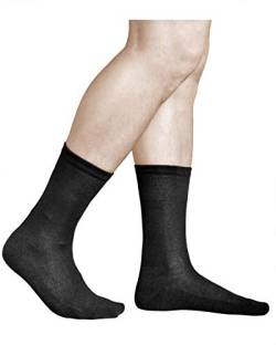 vitsocks Herren SILBER-Baumwolle antibakterielle Socken (3x PACK) atmungsaktiv, frische Füße, schwarz, 44-46 von vitsocks