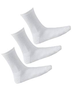 vitsocks Herren Sport Socken BAMBUS Retro Tennissocken unifarben (3x PACK) gepolstert atmungsaktiv, 3x Weiß, 39-42 von vitsocks