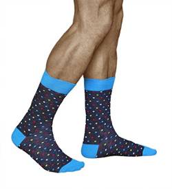 vitsocks Herren coole bunte Socken mit geometrischem Motiv, Baumwolle weich atmungsaktiv, 1-pack: grau mehrfarbige punkte, 43-46 von vitsocks