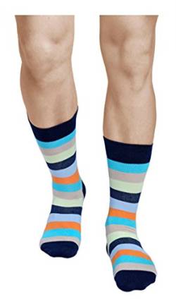 vitsocks Herren coole bunte Socken mit geometrischem Motiv, Baumwolle weich atmungsaktiv, 1-pack: streifen multi, 43-46 von vitsocks