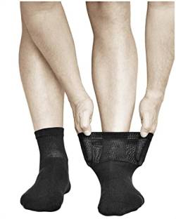 vitsocks Herren gepolsterte bequeme Socken mit Komfortbund (3x PACK) empfindliche Füße, Schwarz, 42-43 von vitsocks