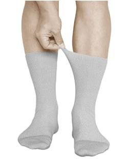 vitsocks Herren lockere Socken ohne Gummibund 98% Baumwolle (3x PACK) Weich, kein Druck, Grau, 39-41 von vitsocks