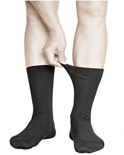 vitsocks Herren lockere Socken ohne Gummibund 98% Baumwolle (3x PACK) Weich, kein Druck, Schwarz, 39-41 von vitsocks