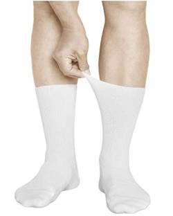 vitsocks Herren lockere Socken ohne Gummibund 98% Baumwolle (3x PACK) Weich, kein Druck, Weiß, 39-41 von vitsocks