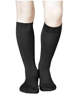 vitsocks Kinder Kniestrümpfe BAMBUS dünne lange Socken (3x PACK) Jungen und Mädchen, schwarz, 27-30 von vitsocks