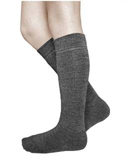vitsocks Kinder Kniestrümpfe MERINOWOLLE Winter Socken (2x PACK) warm weich atmungsaktiv, grau, 27-30 von vitsocks