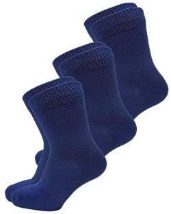 vitsocks Kinder Socken 98% BAUMWOLLE weich dünn lässig (3x PACK) Jungen und Mädchen, dunkelblau, 23-26 von vitsocks