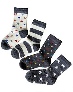 vitsocks Kinder Wollsocken MERINO Wolle Socken warm gepolstert (4x PACK) Jungen & Mädchen, multipack1 und ABS, 23-26 von vitsocks