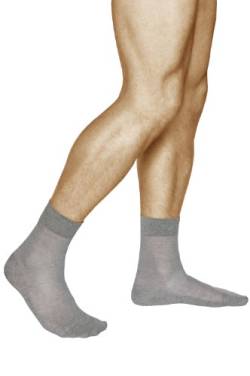 vitsocks Leinen-Baumwolle Socken Herren extra atmungsaktiv (3x PACK) dünn leicht, grau, 42-43 von vitsocks