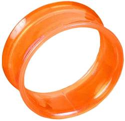 viva-adorno® 1 Stück Double Flared Flesh Tunnel Plug Tube Tunnel ohne Gewinde Kunststoff Acryl Größe 4-16mm Z159, orange 14mm von viva-adorno