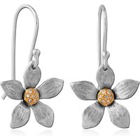 viva-adorno Paar Ohrhaken Damen Ohrringe Blüten Blumen Zirkonia, 925 Sterling Silber Ohrhänger matt von viva-adorno