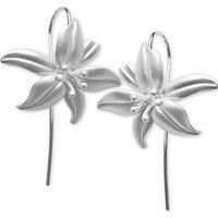 viva-adorno Paar Ohrhaken Damen Ohrringe Lilien Blüten Blumen, 925 Sterling Silber Ohrhänger matt von viva-adorno