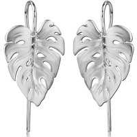 viva-adorno Paar Ohrhaken Damen Ohrringe Monstera Blatt Blätter, 925 Sterling Silber Ohrhänger matt von viva-adorno