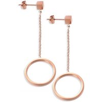 viva-adorno Paar Ohrstecker Damen Ohrringe Rosegold Würfel Ringe Ketten Edelstahl von viva-adorno