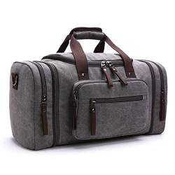 Große Gepäcktasche, modische Freizeit-Reisetasche, Trendige Outdoor-Messenger-tragbare Canvas-Reisetasche (Farbe: Schwarz) von vkeid