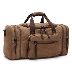 Große Gepäcktasche, modische Freizeit-Reisetasche, Trendige Outdoor-Messenger-tragbare Canvas-Reisetasche (Farbe: Schwarz, Größe: 42 cm x 28 cm x 7 cm) von vkeid