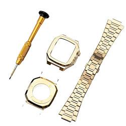 vkeid Edelstahl-Armband für Armbandmodifikation, 45 mm, 44 mm, 41 mm, Metall-Mod-Kit-Set für iWatch Serie 7, 6, SE, 5, 4, 3, 2, 1 von vkeid