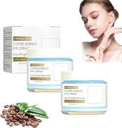 2PC Caffeine Eye Cream,Dark Eyes Circle Treatment and Repair Cream,Koffein-Augencreme,Anti-Aging-Augenserum,Reduzieren Sie Schwellungen,Entfernung von Tränensäcken,Verblassen von Fältchen von vokkrv