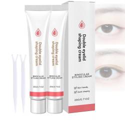 2PC Doppelte Augenlid-Styling-Creme with Y Stick, Double Eyelid Styling Cream, Wasserfeste Invisible Double-Fold Eyelid Shaping Cream, Lang anhaltende Doppelte Augenlid-Formungscreme für Eye Make-up von vokkrv