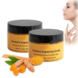 2PC Turmeric Brightening Body Scrub, Turmeric Dark Spot Removal Scrub, Kurkuma Aufhellendes Peeling, Entfernen Sie Dunkle Innere Oberschenkel, Natürliches Sanftes Peeling, Für Alle Hauttypen von vokkrv