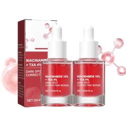 2Pcs Dark Spot Correcting Serum - 10% Niacinamide+ 4% Tranexamic Acid, Gark Spot Correcting Glow Serum for Post-Acne Marks, Acne Scars, Hyperpigmentation and Even Skin Tone, Fragrance-Free von vokkrv