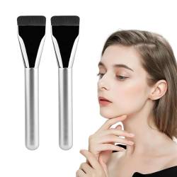 Foundation Makeup Pinsel | Foundation Brush | Korea Flachkopf-Foundation-Pinsel | Flüssiger Puderpinsel | Ultra Dünn Make-up Pinsel Premium Pinselhaare, für Cremige, Pudrige, Flüssige Foundation (2PC) von vokkrv