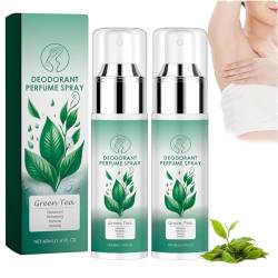 Green Tea Unterarm Deodorant Spray,Natürliches Deodorant - Spray Mit Grüner Tee,Aluminum Free Natural Grüner Tee Deo Spray,Deodorant mit Sanfter Erfrischt die Haut,Intim deo frauen & Männer (2PC) von vokkrv