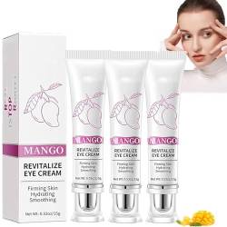 Mango Revitalize Eye Cream, Eye Cream Dark Circle, Eye Lift Serum Cream,Removes Eye Bags & Dark Circles, Augencreme zur Straffung der Haut & Feuchtigkeitsspendende Glättung (3PC) von vokkrv