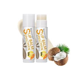 Sunscreen Lip Balm - Sun Protect Lippenpflege LSF 30, Wasserfester Lippenpflegestift mit Sonnenschutz, Lippenpflege ohne Mineralöle 4,25 g (Kokosnuss-2 Stöcke) von vokkrv