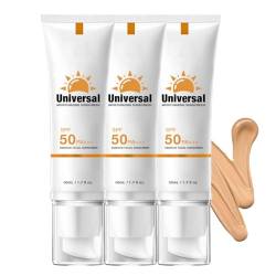 Tinted Sunscreen for Face SPF 50,Universal Protector Solar 50 Face Sunscreen Moisturizer,Travel Sunscreen Against UVA&UVB,Hydrating Sun Essence Face Sunscreen Help Decrease Wrinkles&Hydrate Skin (3PC) von vokkrv