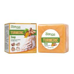 Turmeric Kojic Acid Soap, Kurkuma-Gesichtsseife,Entferner dunkler Flecken für Gesicht und Körper,Badeseife Aufhellend Feuchtigkeitsspendend Gleicht den Hautton,Kurkuma-Seife von vokkrv