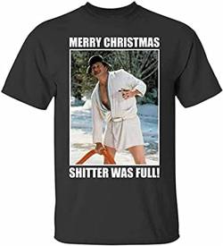 Merry Christmas Shitters Full T Shirt Funny Vintage Gift for Men Black L von volu