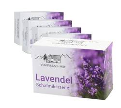 5x Schafmilchseife 100g im Set Feste Seife Seifenblock - Lavendel von vom Pullach Hof