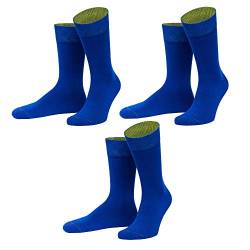 VON JUNGFELD® - 3er Set Herren Socken - Strümpfe aus Bio Baumwolle - hochwertige Herrensocken Gr. 39-42 royalblau von VON JUNGFELD