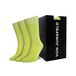 VON JUNGFELD® - 3er Set Herren Socken - Strümpfe aus Bio Baumwolle - hochwertige Herrensocken Gr. 43-46 hellgrün von VON JUNGFELD
