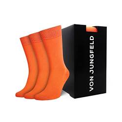 von Jungfeld - Herren Socken/Strumpf Herrensocken 3er-Pack einfarbig (43-46, orange) von von Jungfeld