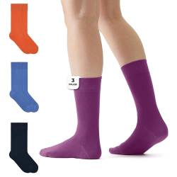 VON JUNGFELD® - 1 Paar Herren Socken aus Bio-Baumwolle - Strumpf Herrensocken Gr. 42-44 magenta von VON JUNGFELD