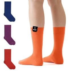 VON JUNGFELD® - 1 Paar Herren Socken aus Bio-Baumwolle - Strumpf Herrensocken Gr. 42-44 orange von VON JUNGFELD